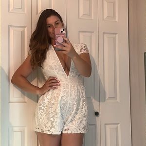 Deep V Lace Romper